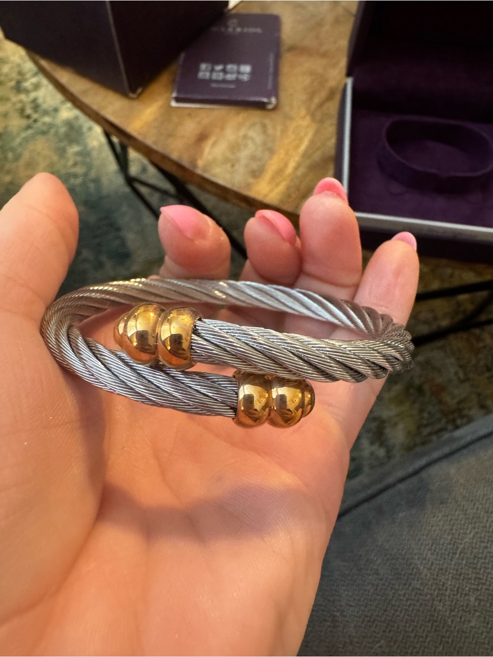 Charriol Women’s Silver Cable Bracelet with Rose Gold Accents - Brand New in Box - Picture 7 of 8